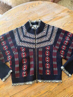 SEA New York 100% extra fine merino wool zip cardigan sweater/L